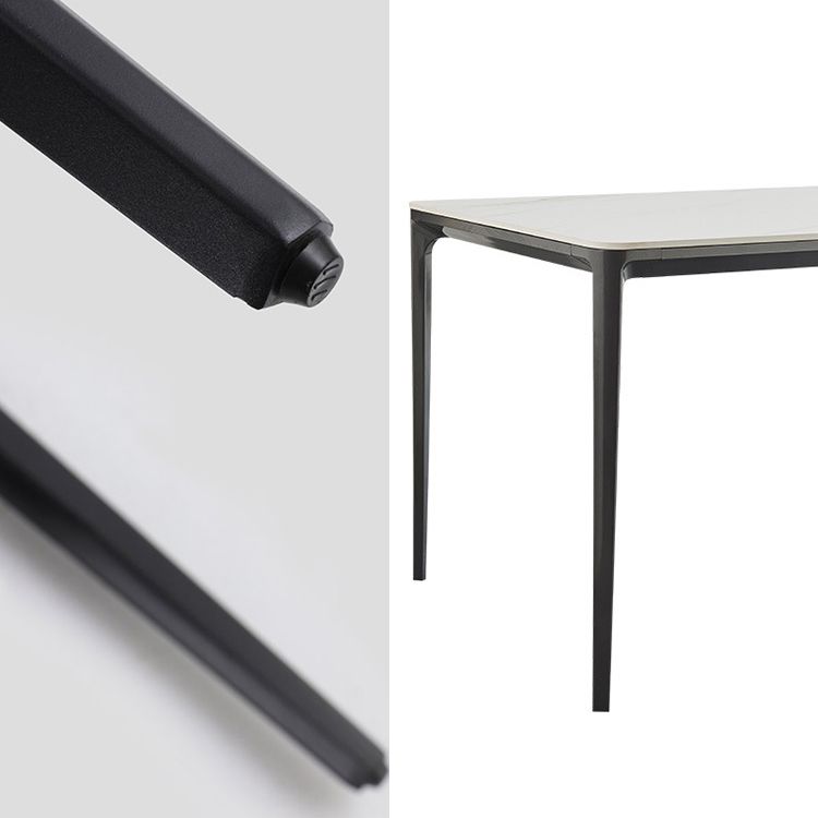 Minimalist Style Dining Table Set with Sintered Stone Table and PU Chairs