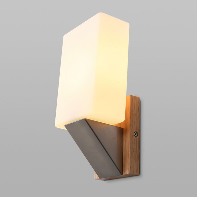 Modern Style Rectangular Wall Light Sconces Wood 1 Light Wall Lighting Ideas