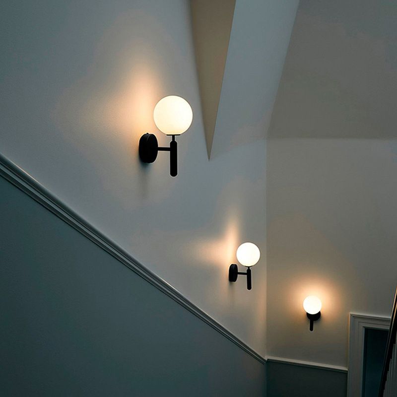 Sphere Shape Glass Sconce Light Modern Style Wall Lamp for Dining Room