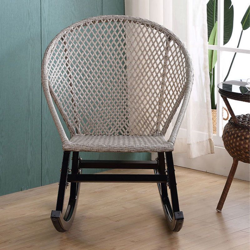 Rattan Rocking Chair Woven Rope Rocker Chair for Drawing Room