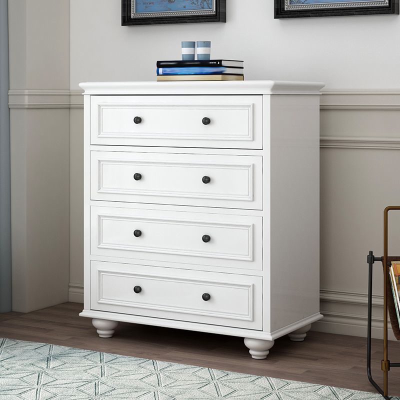 Modern Vertical White Storage Chest with Soft-Close Drawers for Home