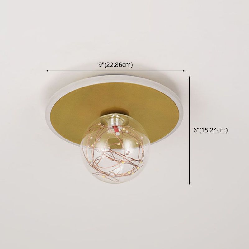 Global Glass Plafonnier moderne à 1 lumière à montage encastré à LED pour couloir