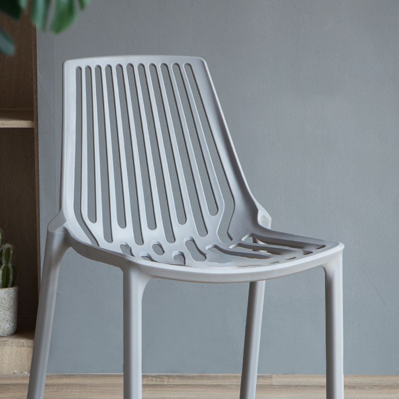 Silla apilable de estilo moderno, sillas sin brazos con patas de plástico para cocina