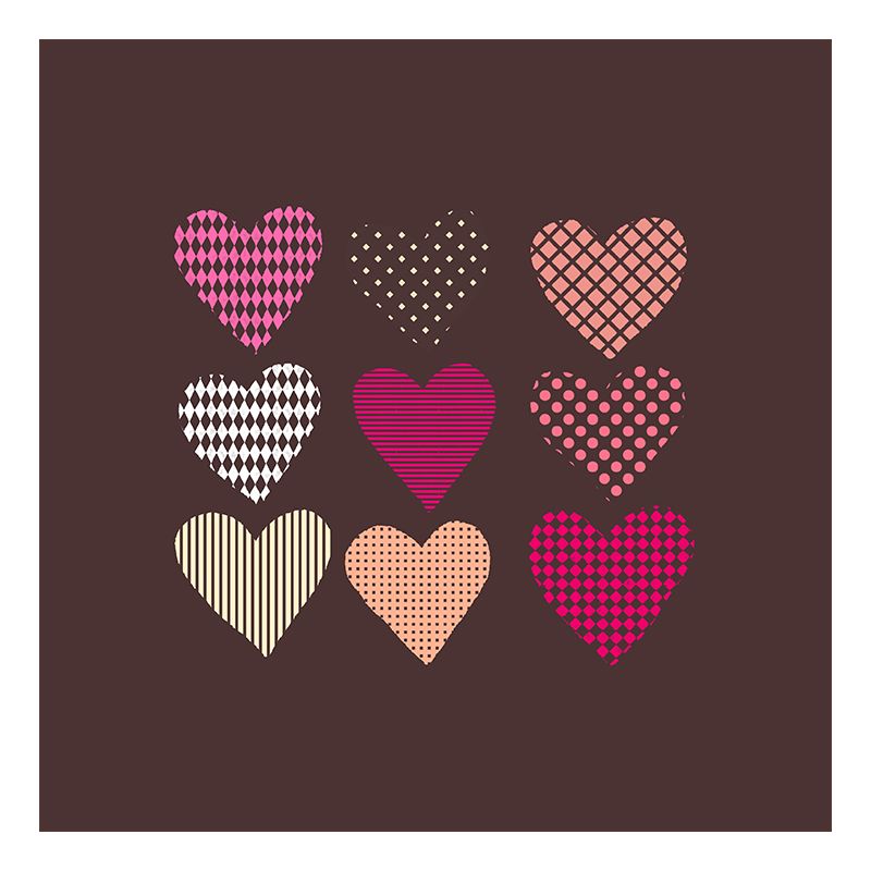 Heart Pattern Illustration Wallpaper Mildew Resistant Sleeping Room Wall Mural