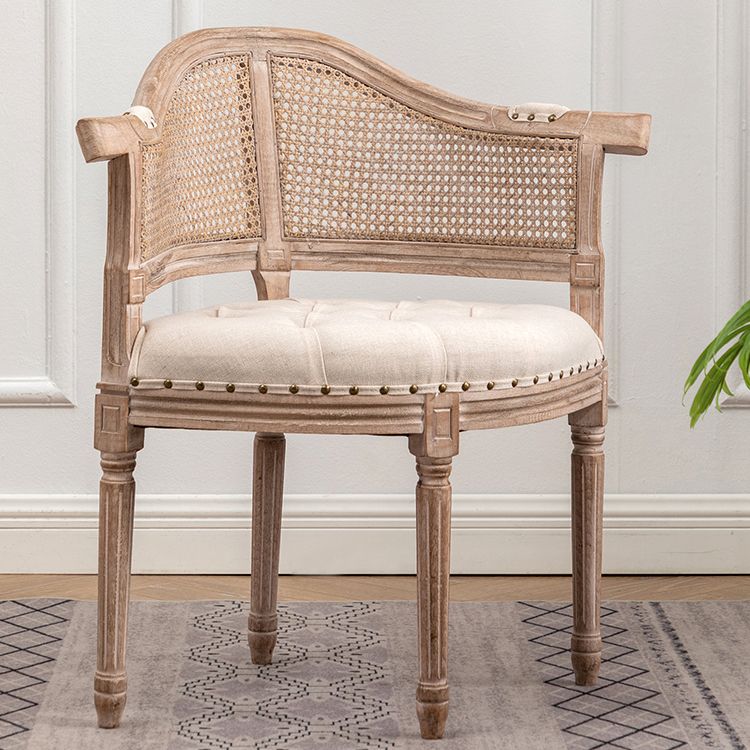 Chaise de salle à manger de style campagnard en bois massif, finition mate, fauteuil de salle à manger à dossier ouvert