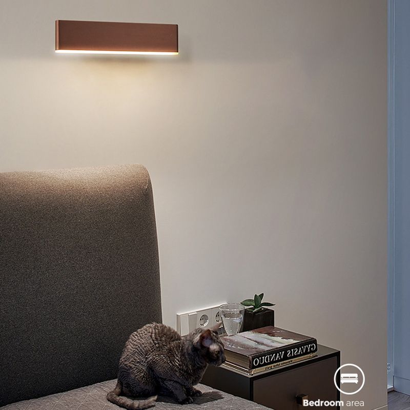 Modern Simple Iron Wall Light Rectangle Shape LED Rotatable Wall Lamp for Bedroom