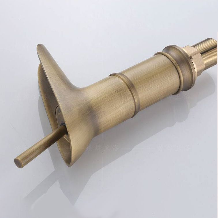 Circular Farmhouse Vessel Faucet Brass Lever Handle Bathroom Faucet