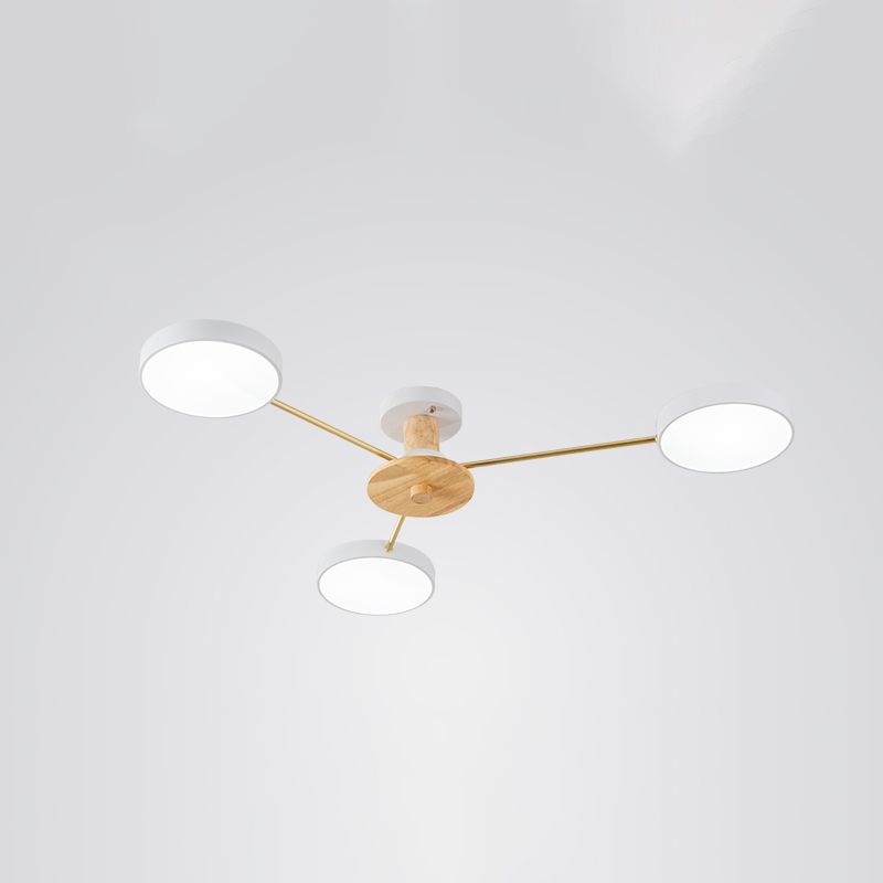 Molécula minimalista LED Light Light Sala de estar acrílico Semi Flush Chandelier