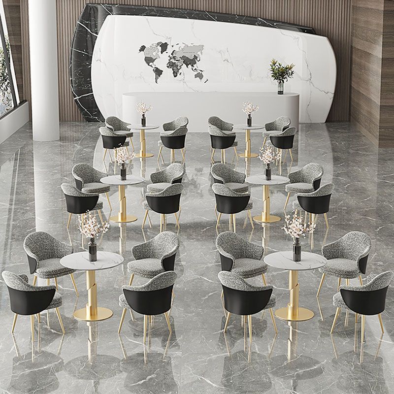 Nordic Style Metal Dining Chair Upholstered Arm Chair for Restaurant Use