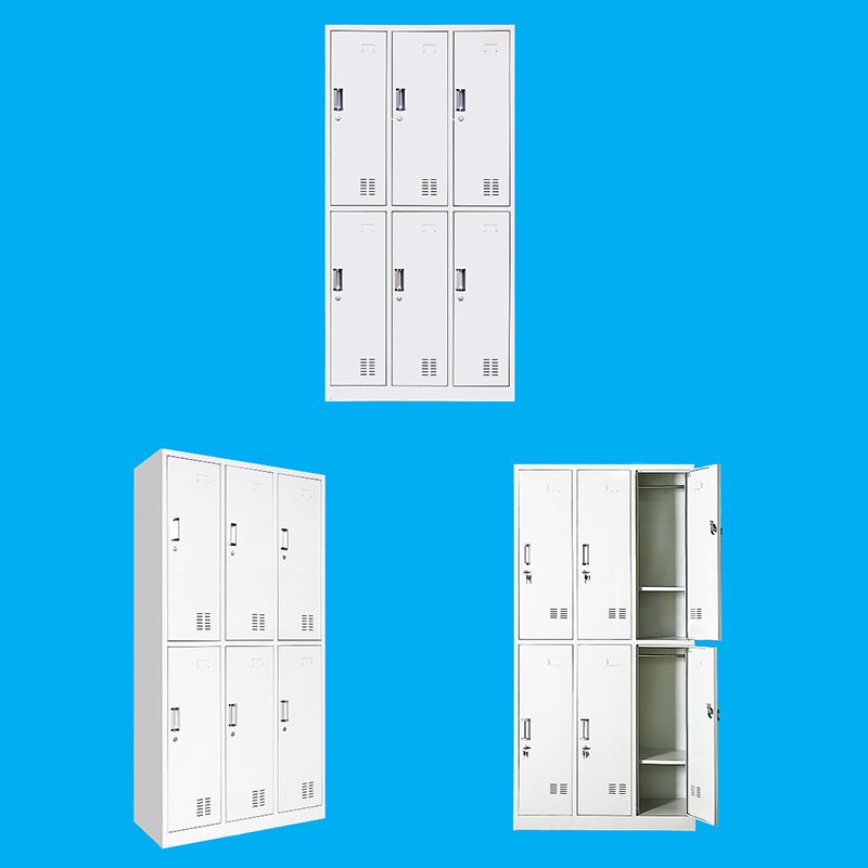 Metal Contemporary Cabinet for Home Grey Hinged Door Storage Cabinet