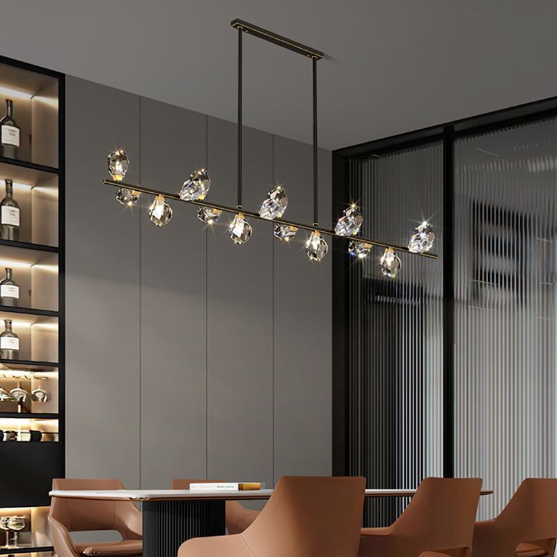 Modern Style Geometry Shape Island Pendants Crystal Pendant Lights for Dining Room
