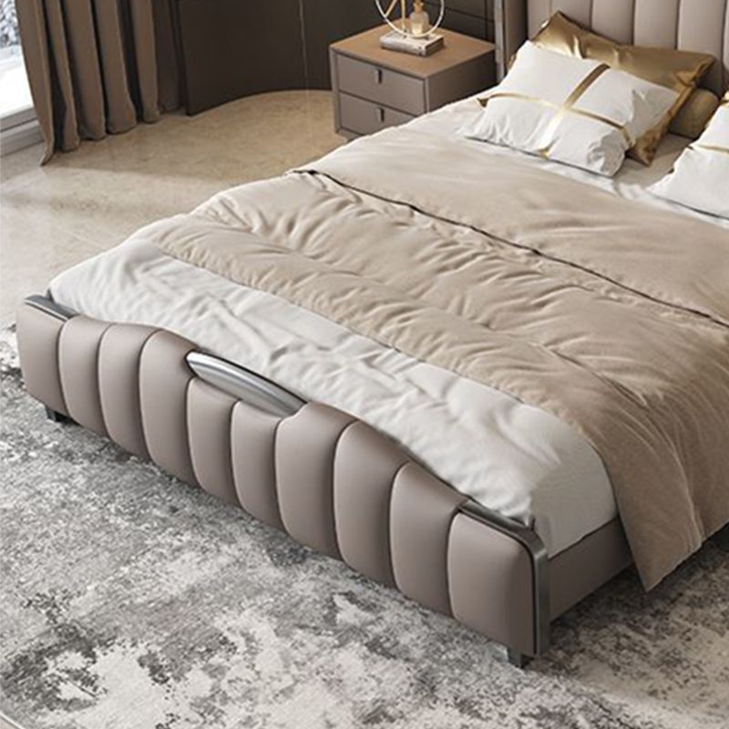 Glam Pine Wood with Headboard Camelback Panel Mattress Included Bed Frame