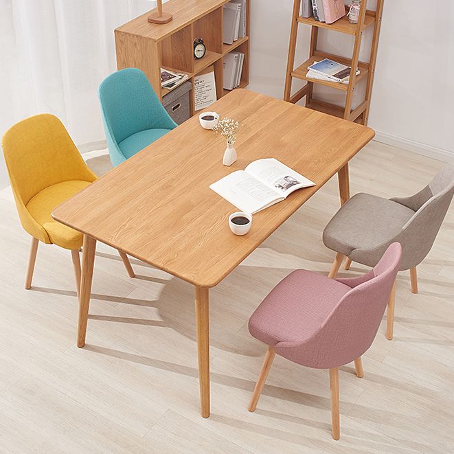 Chaises de salle à manger rembourrées sans accoudoirs Chaises de salle à manger latérales scandinaves avec pieds en bois