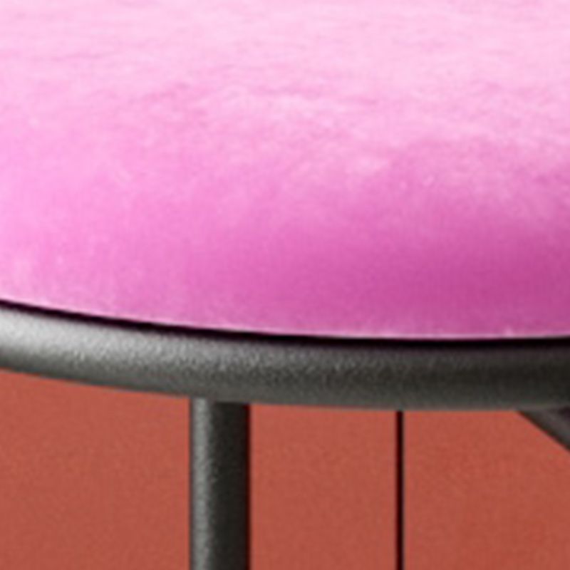 Orange Round Standard Velvet Pure Color Standard for Living Room