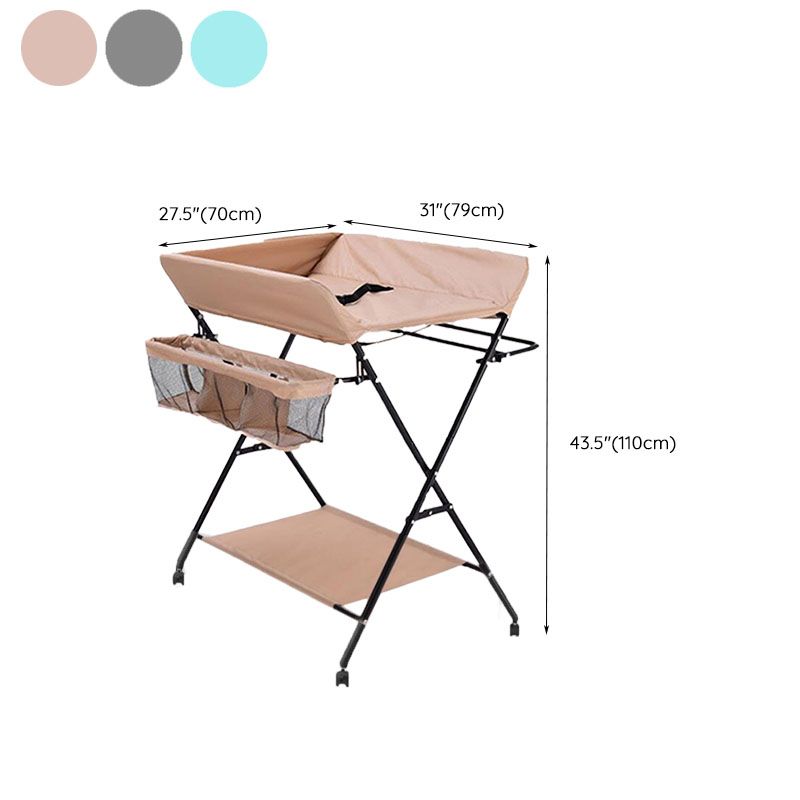 Folding Changing Table Portable Basket Changing Table with Pad
