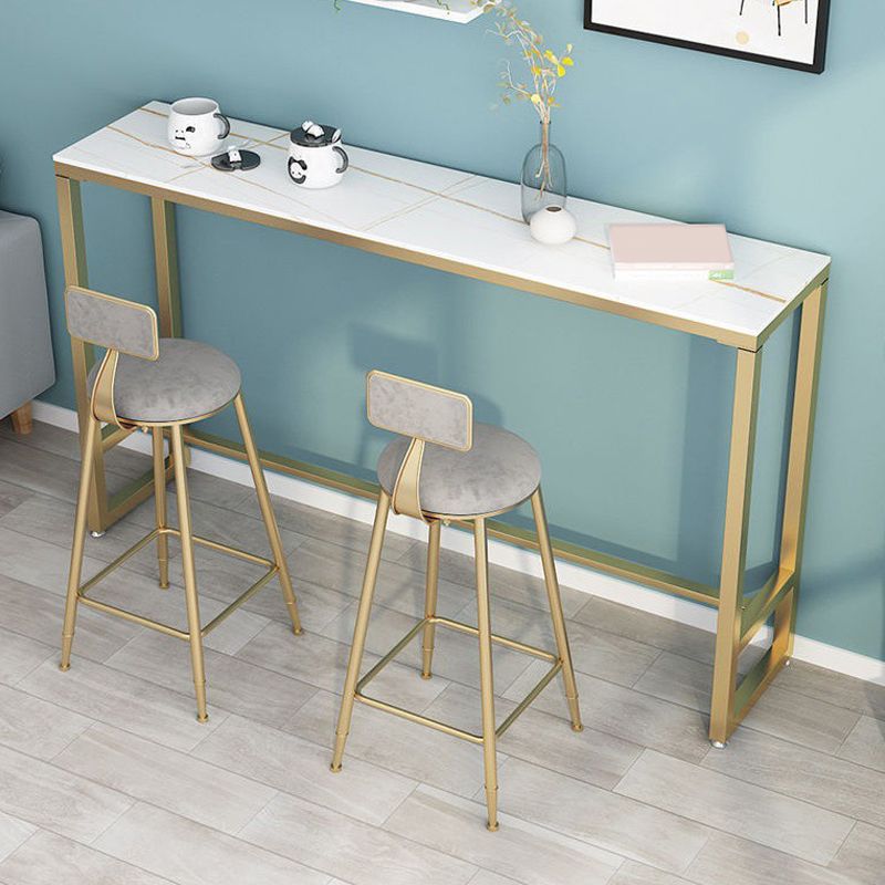 Low Back Dining Stool Contemporary Bar Stool with Metal Base