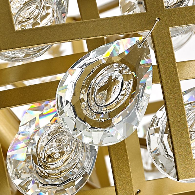 Accesorio de lámpara de lámpara de metal posmoderno lámpara de araña de oro para sala de estar