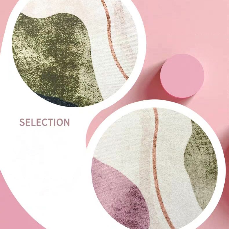 Brown Tone Modern Area Carpet Polyester Floral Pattern Indoor Rug Anti-Slip Backing Carpet for Living Room