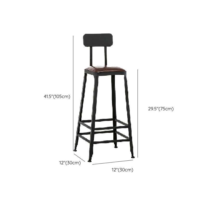 Contemporary Style Counter Stool Low Back Armless Bar Stool for Indoor