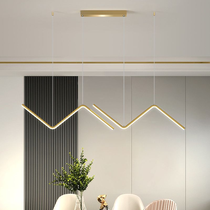 Golden/Black Ceiling Light Contemporary LED Kitchen Island Lighting for Foyer