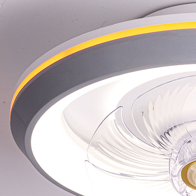 Metal Round Ceiling Pendant Modern Style 2 Lights LED Flush Lights