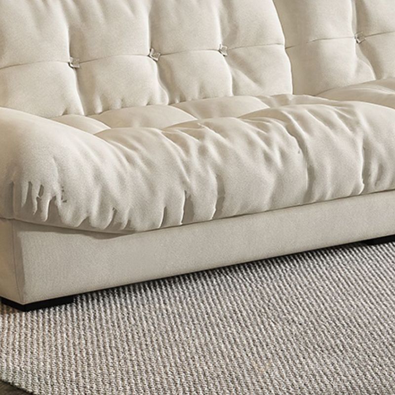 Transitional Modern Biscuit Back Standard Sofa 31.5"High Armless Sofa,Beige