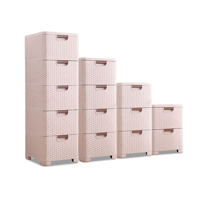 Plastic Beige Non-Hanging Armoire Modern Storage Cabinet for Bedroom