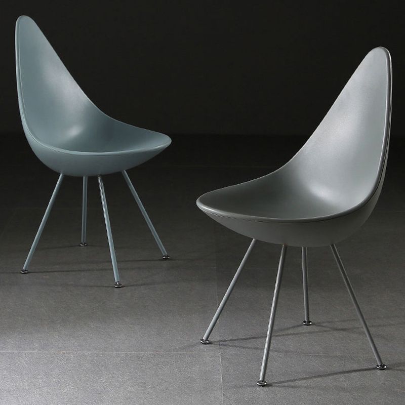 Sillas laterales sin brazos de estilo industrial, silla lateral con respaldo sólido de plástico para el hogar