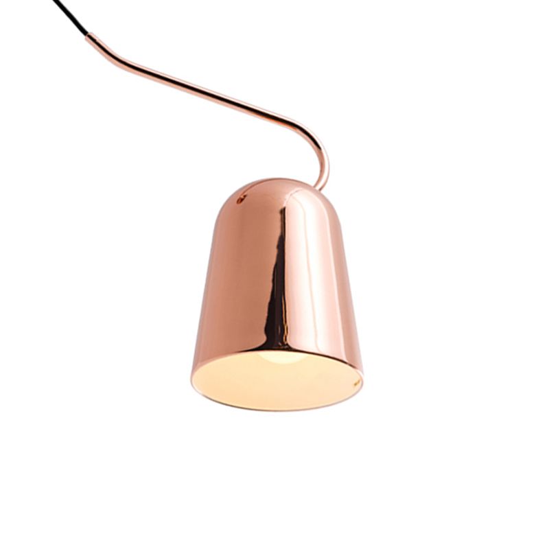1 comedor ligero Luz colgante colgante con tono de metal Bell Lámpara de suspensión de estilo negro/blanco moderno