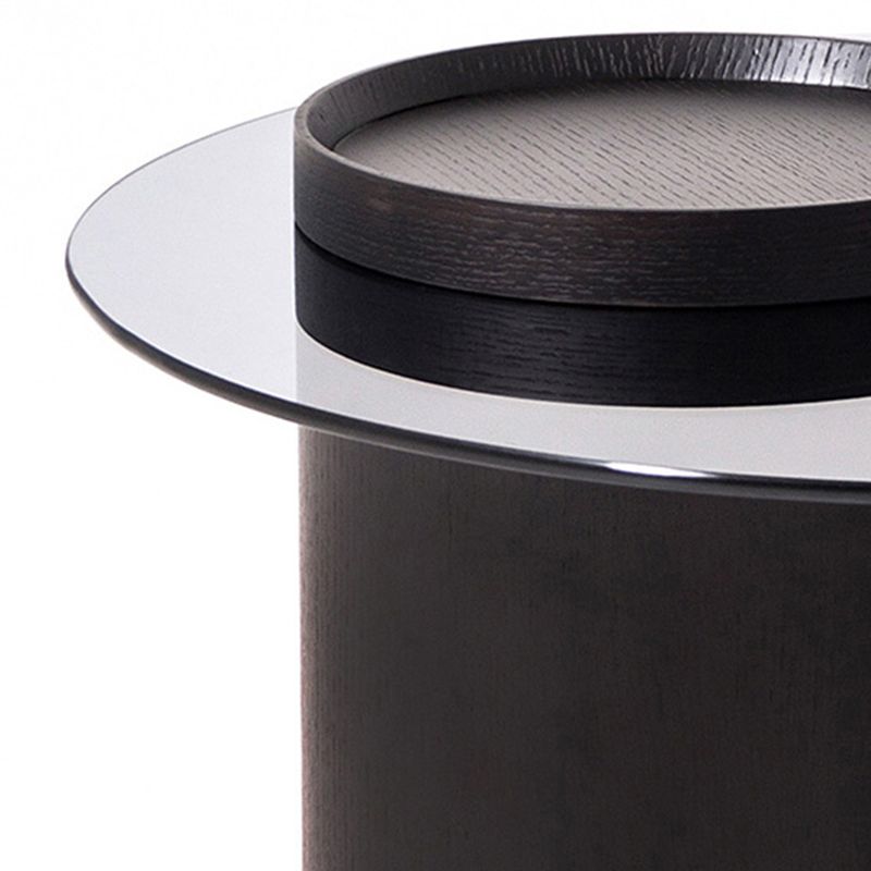 Modern Coffee Table Round Nesting Coffee Table with Storage Drawers