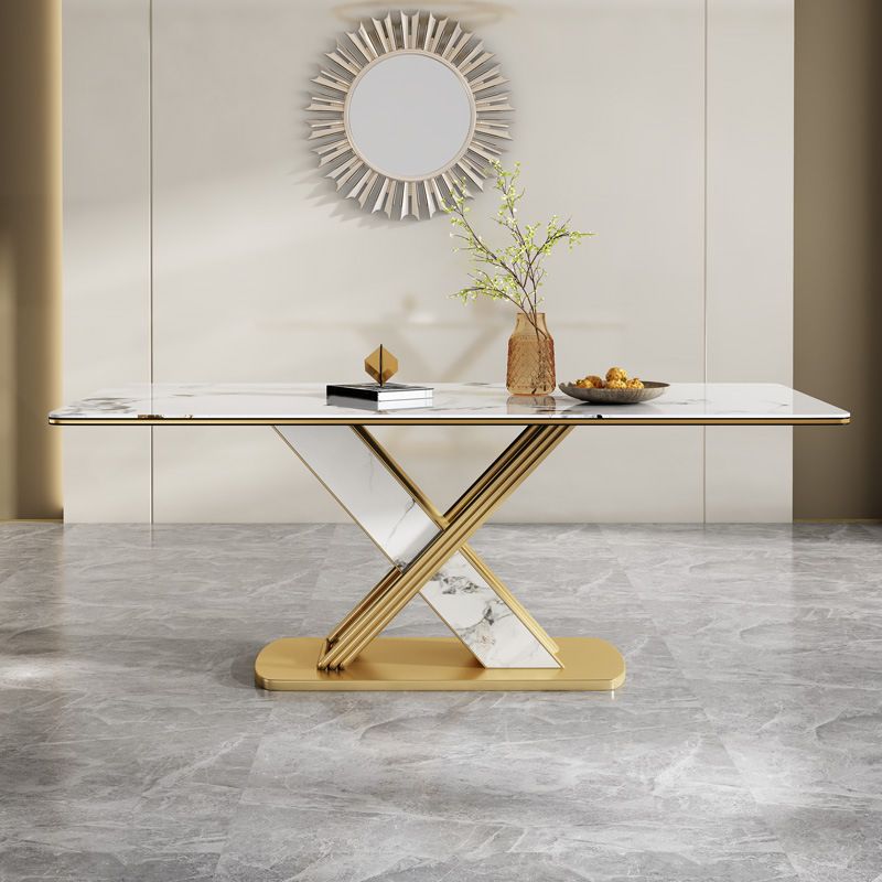 Luxurious Rectangle Dining Set 1/4/6/7 Pieces Sintered Stone Top Dinette Table Set