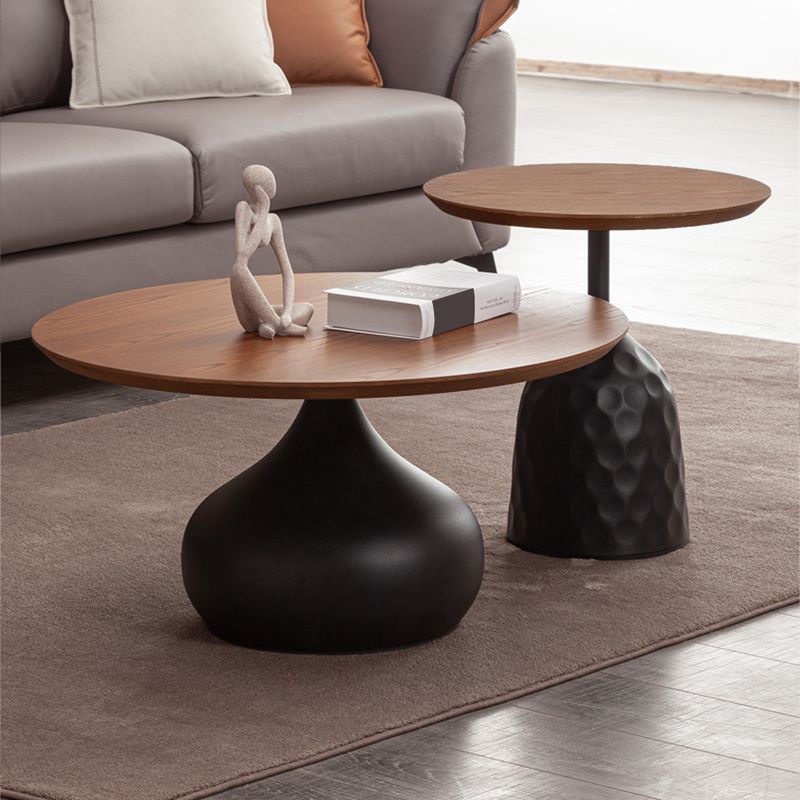 Pedestal Coffee Table Contemporary Solid Wood Coffee Cocktail Table