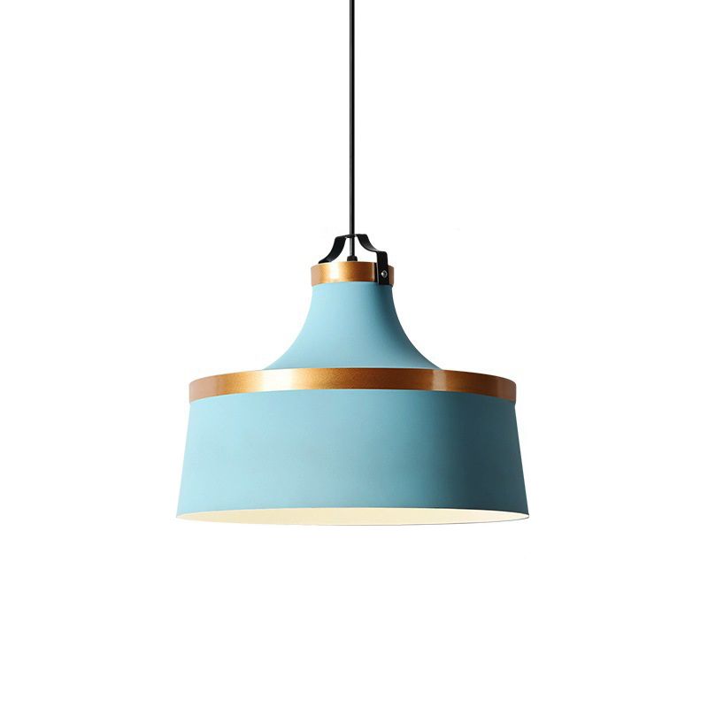 1 lichte drum hanglamp Lichte Noordse stijl zwart/blauw/groen metallic plafondlamp voor coffeeshop