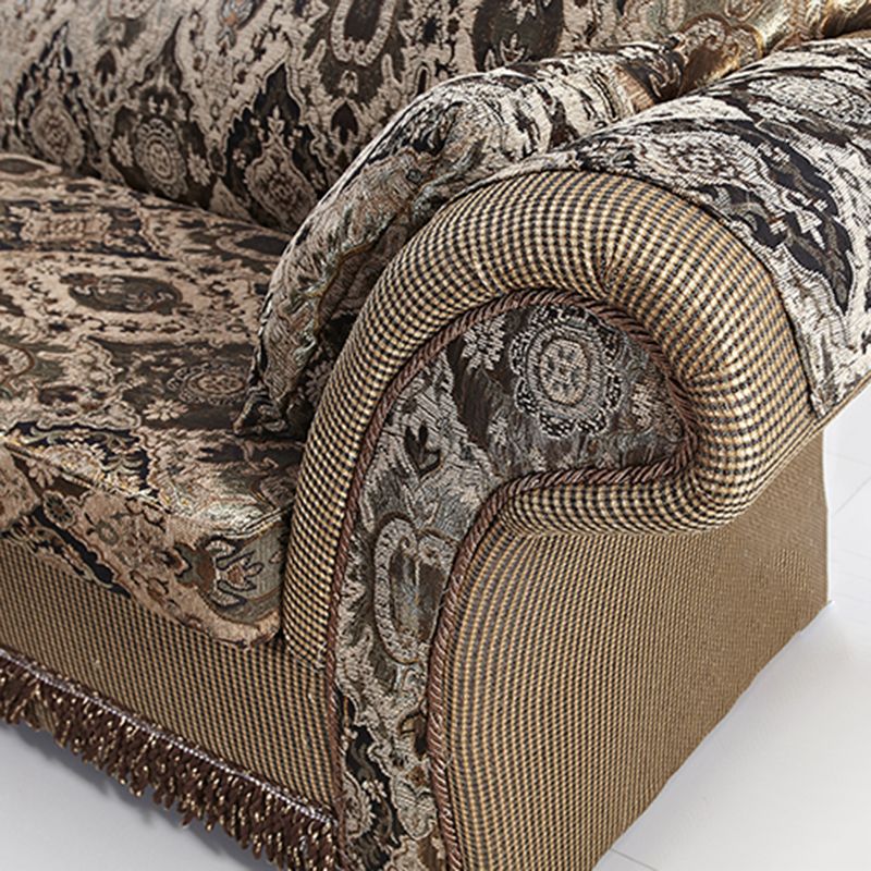 Traditional One Armed Wooden Chaise Flared Arms for Living Room