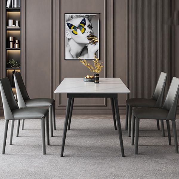 Rectangle Extendable Dining Table Modern Stone Top Dining Table