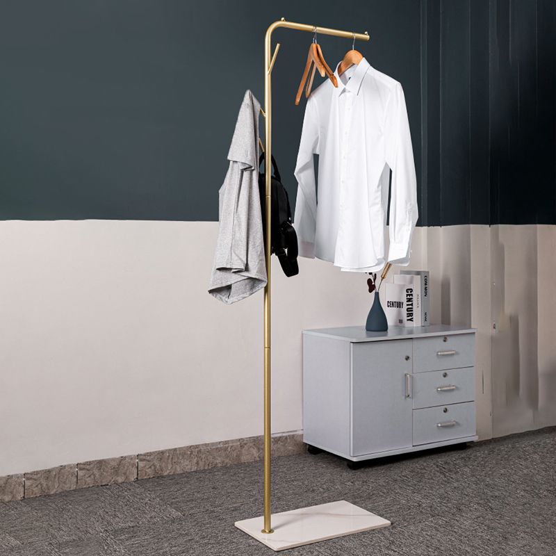 Metal Hall Stand Industrial Free Standing Coat Rack in Gold and Black