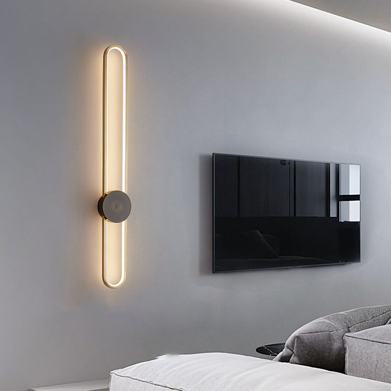 Solid Brass Linear Wall Mounted Light LED 1 - Light Modern Wall Sconce