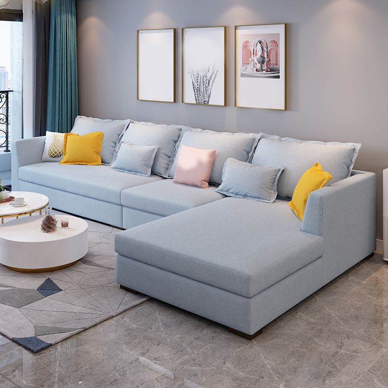 37.4 " H Cotton Blend Flared Arm Sofa & Chaise for Living Room