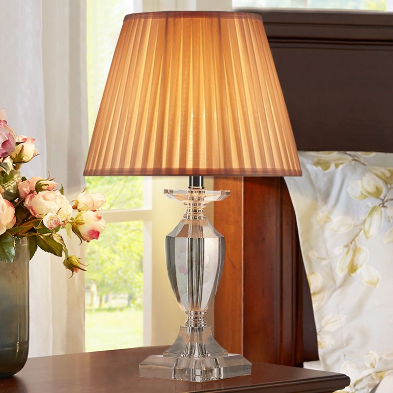 Jar Task Lighting Lampada da lettura moderna in cristallo smussato con 1 lampadina marrone chiaro, larghezza 12"/13".