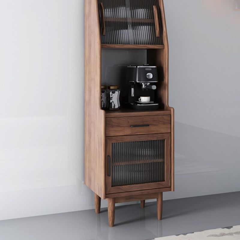 Wooden Sideboard Farmhouse Style Home Side Board with Sliding Door