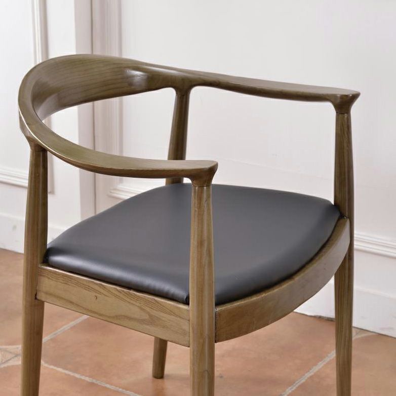 Chaise de salle à manger en bois de style scandinave, chaise d'appoint à dossier ouvert avec bras