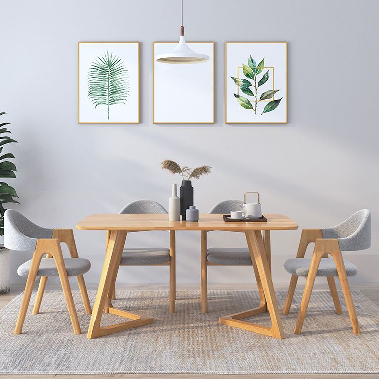 Mesa rectangular de roble moderno, muebles de pedestal doble de madera maciza para interiores