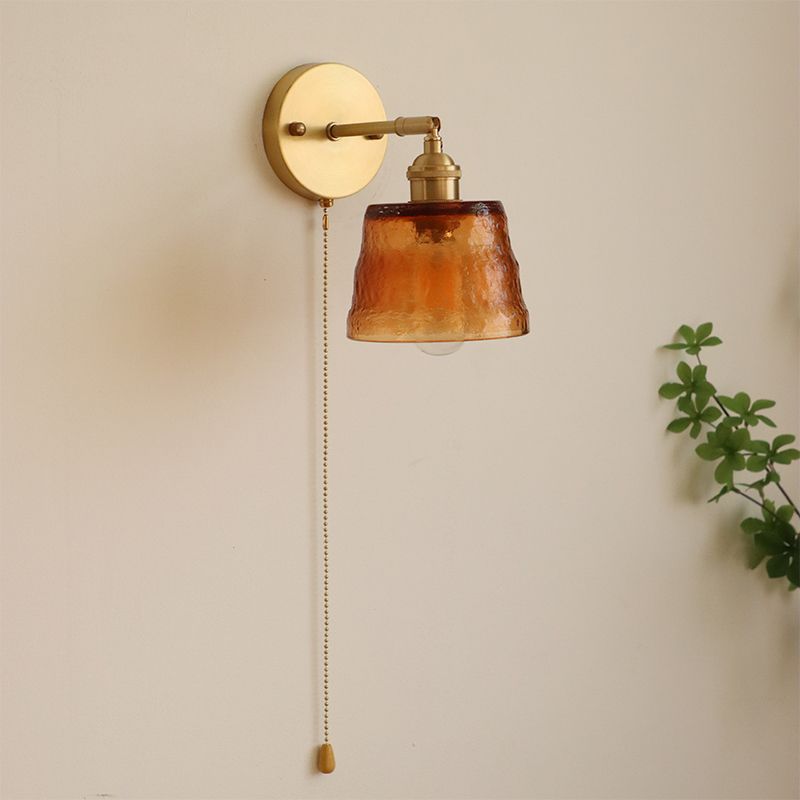 Glass Cylinder Wall Sconce Lights Industrial Style 1 Light Wall Mounted Lamps