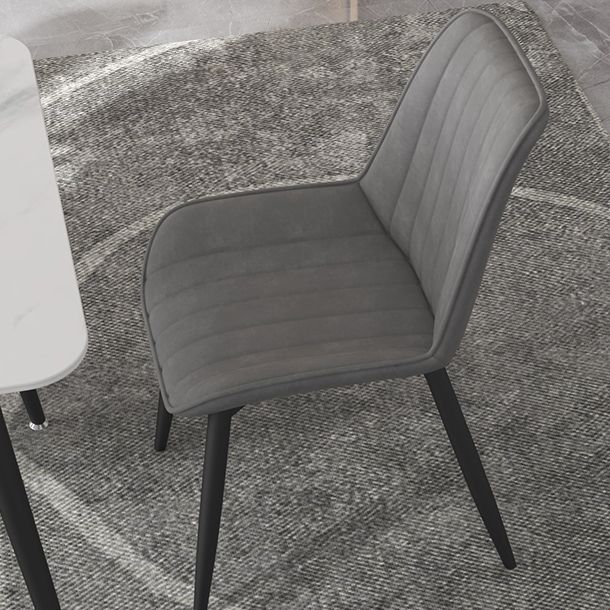 Contemporary Sintered Stone Top Stand Rectangular Dining Set White Standard Dining Set for Kitchen