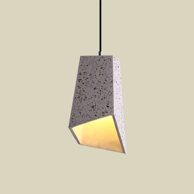 Geometric Hanging Light Fixture Nordic Terrazzo 1 Head White/Black/Red Ceiling Pendant Lamp for Coffee Shop
