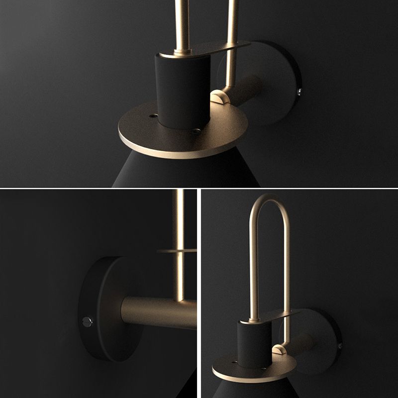 Conical Bedroom Wall Lighting Fixture Metal Minimalist-Style Wall Sconce Lighting