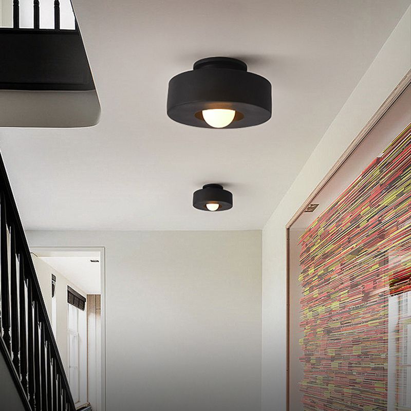 Drum Shape LED Ceiling Flush Contemporary 1 - Light Flush Mount