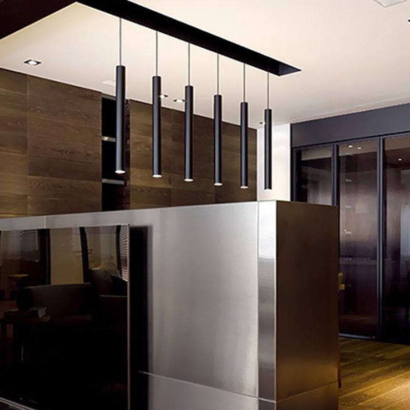 Forme cylindrique Métal Hanging Light Moderne Style 1 Lumière Lumière Lumière