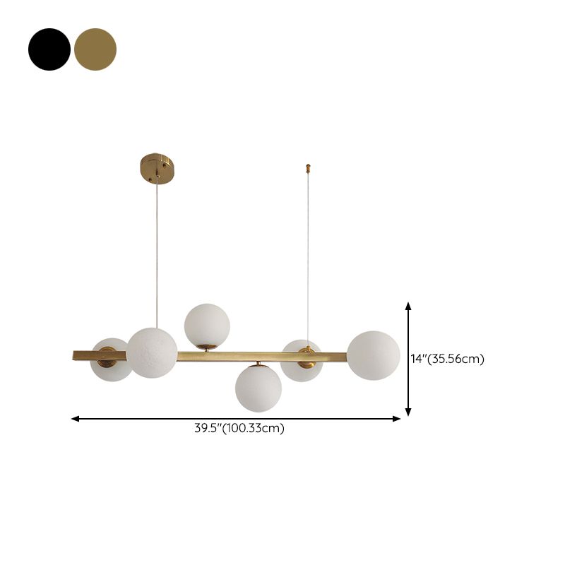 Nordic Style Hanging Lamp Ball Shape Island Light Fixture for Living Room