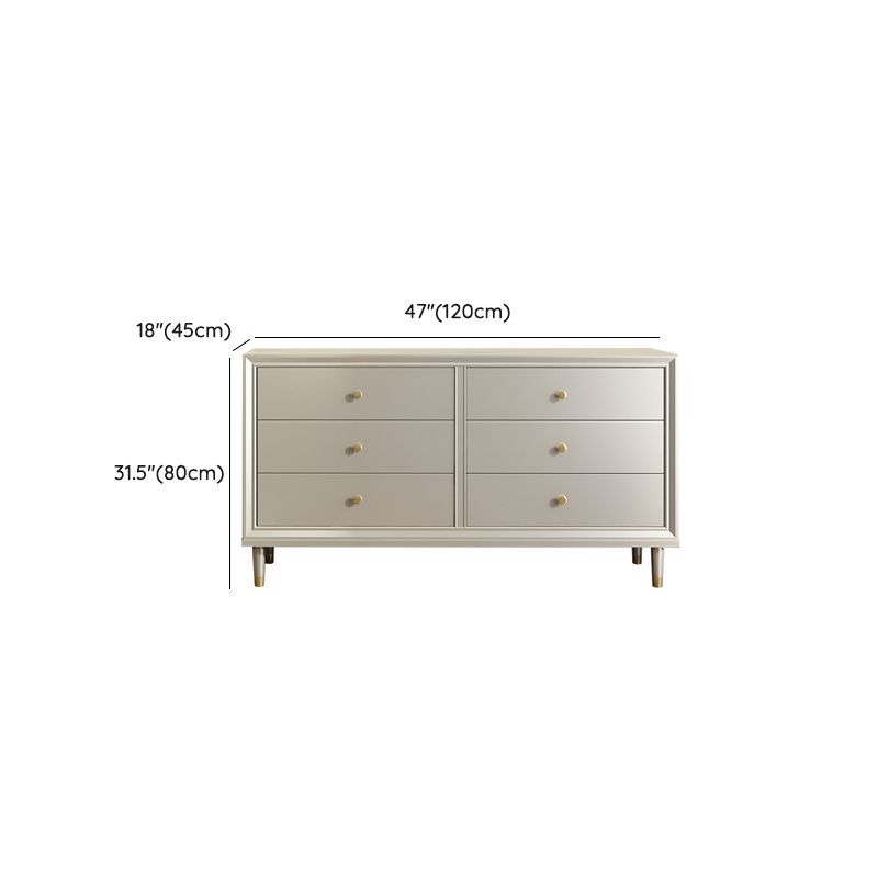 Glam Champagne Color Storage Chest with Soft-Close Drawers for Home